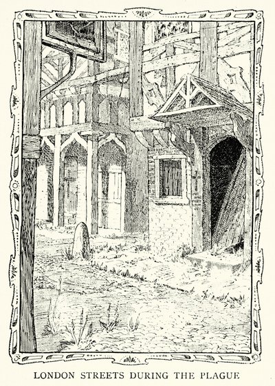 Straßen von London während der Großen Pest von Patten (after) Wilson