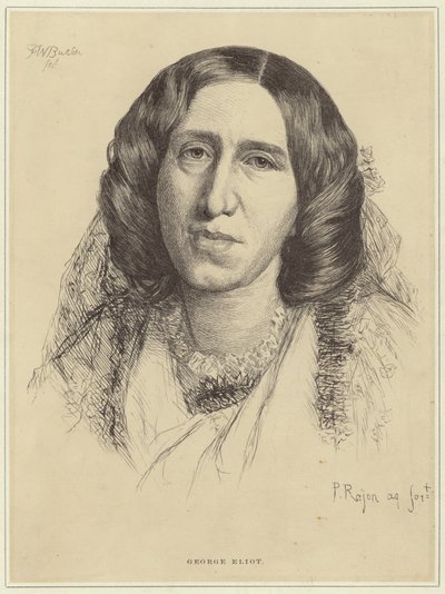 Porträt von George Eliot von Paul Adolphe Rajon