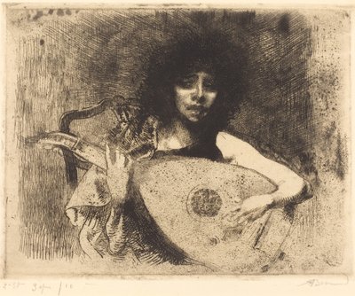 Die Lautenspielerin von Paul Albert Besnard