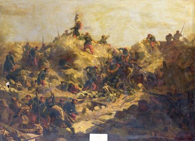 Einnahme des strategischen Hügels während der Belagerung von Sewastopol und Tod von General Brancion, 7. Juni 1855 von Paul Alexandre Protais