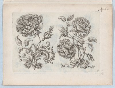 Serie kleiner Blumenmotive, Platte 5, ca. 1670-85 von Paul Androuet Du Cerceau
