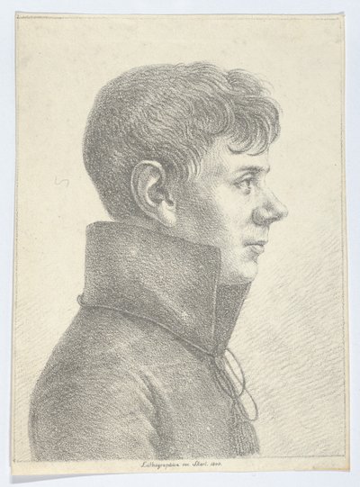 Porträt eines jungen Mannes im Profil, 1808 von Paul Anton Skerl