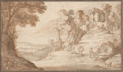 Klassische Landschaft mit einem Brunnen von Paul Bril