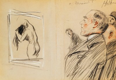Monsieur Fiquet bewundert ein Pastell von Degas von Paul Cesar Helleu