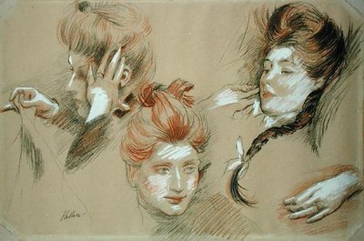 Studie von Frauen von Paul Cesar Helleu