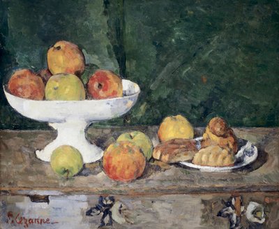 Äpfel und Kuchen von Paul Cezanne