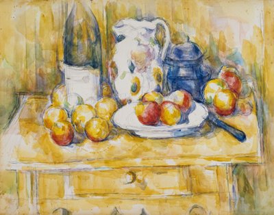 Stillleben mit Äpfeln auf einem Sideboard von Paul Cézanne