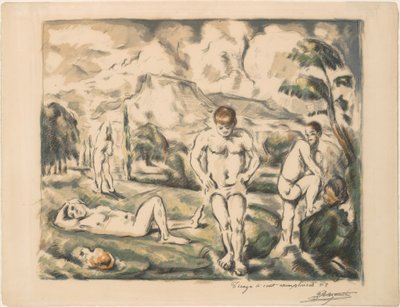 Die großen Badenden (Les Baigneurs) von Paul Cézanne