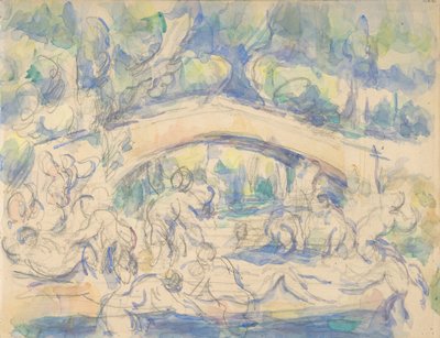 Badende an einer Brücke, 1900-06 von Paul Cézanne