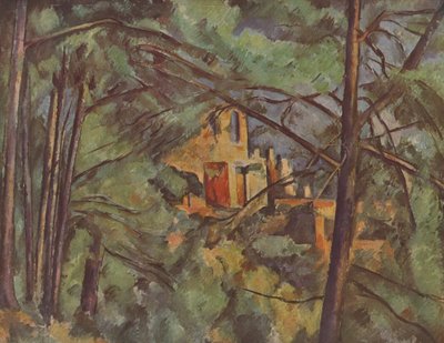Château Noir hinter den Bäumen von Paul Cézanne