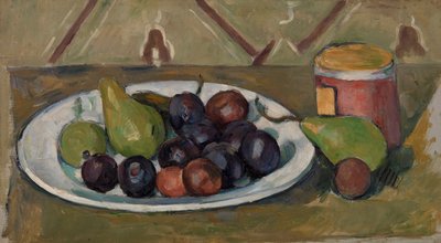 Teller mit Obst und Konservenglas von Paul Cézanne