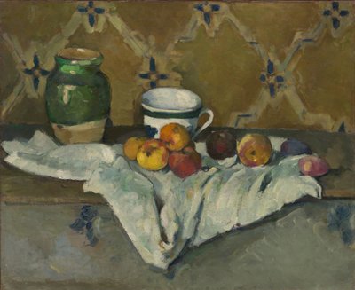 Stillleben mit Krug, Tasse und Äpfeln, ca. 1877 von Paul Cézanne