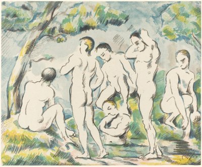 Die Badenden (kleine Platte) von Paul Cézanne
