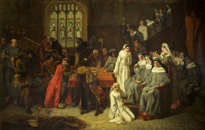 Die Visitation und Übergabe des Syon-Klosters, ca. 1846 von Paul Falconer Poole