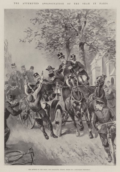 Der versuchte Mordanschlag auf den Schah in Paris von Paul Frenzeny