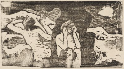 An den schwarzen Felsen Aux roches noires, in oder nach 1895 von Paul Gauguin