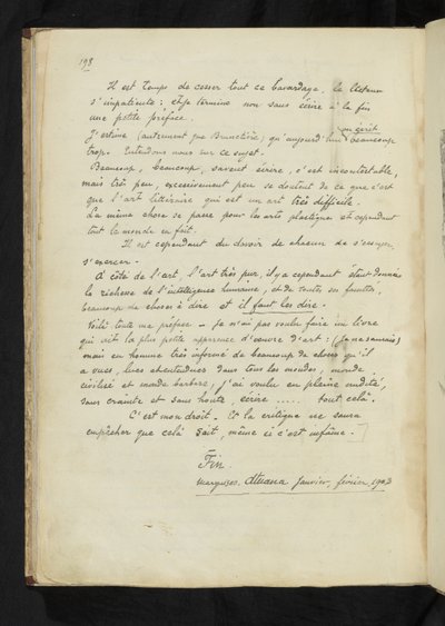 Vorher und Nachher - Letzte Seite des Haupttextes von Paul Gauguin
