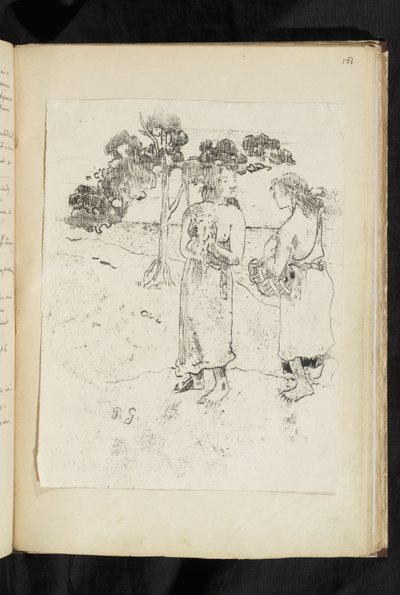 Vorher und Nachher - Zwei Frauen im Gespräch in einer Landschaft von Paul Gauguin