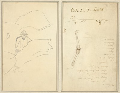 Bretonischer Junge in einer Landschaft; Studie eines Arms [verso] von Paul Gauguin