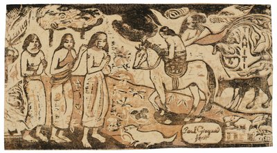 Umzug, aus der Suite der späten Holzschnittdrucke von Paul Gauguin