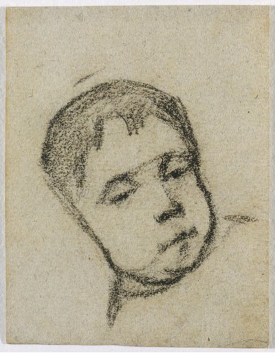 Emil Gauguin als Kind, Kopf auf einem Kissen, ca. 1875-76 von Paul Gauguin
