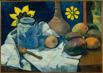Stillleben mit Teekanne und Früchten von Paul Gauguin