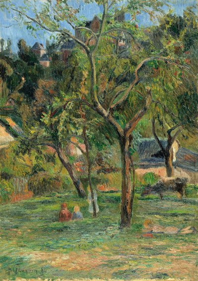 Ein Obstgarten unterhalb der Kirche von Bihorel von Paul Gauguin