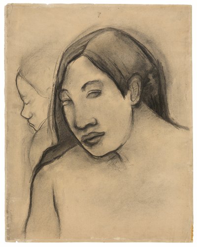 Köpfe von tahitianischen Frauen, Frontal- und Profilansichten von Paul Gauguin