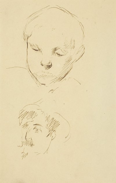 Profil eines Jungen und Selbstporträt [recto] von Paul Gauguin