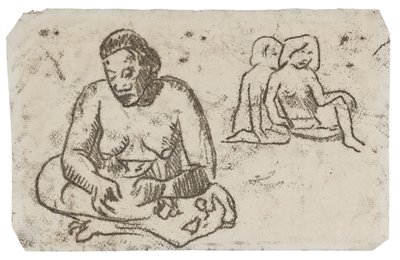 Sitzende Frau (im Zusammenhang mit dem Gemälde Schwester der Barmherzigkeit), ca. 1902 von Paul Gauguin