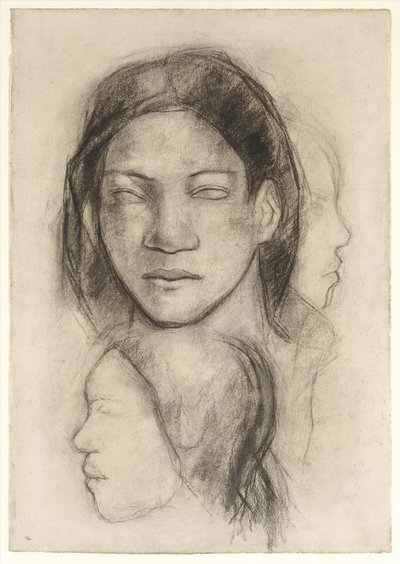Tahitianische Gesichter (Frontalansicht und Profile) von Paul Gauguin