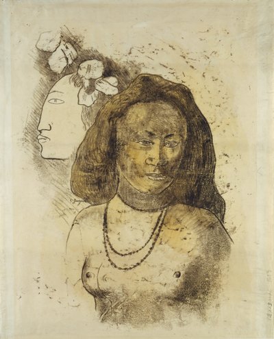 Tahitianische Frau mit bösem Geist, ca. 1899-1900 von Paul Gauguin