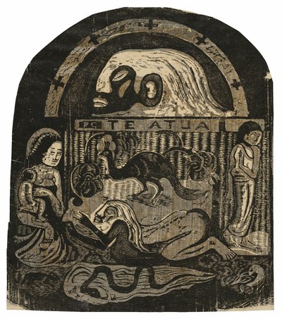 Te atua (Der Gott), aus der Suite der späten Holzschnittdrucke von Paul Gauguin