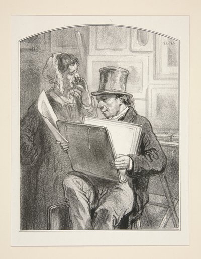 (Vor dem Schriftzug) von Paul Gavarni