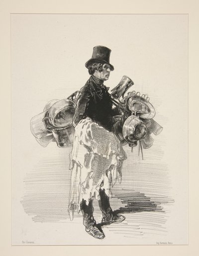 (Kasserollenhändler. Englische Physiognomie.) von Paul Gavarni