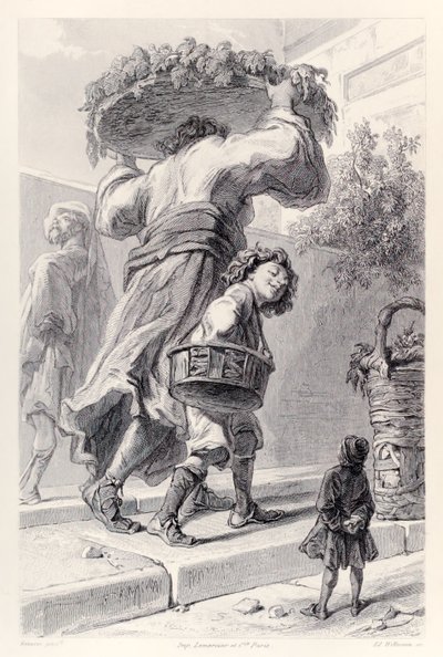 Gulliver und Lordbruldrud, aus der französischen Ausgabe von Gullivers Reisen von Jonathan Swift von Paul Gavarni