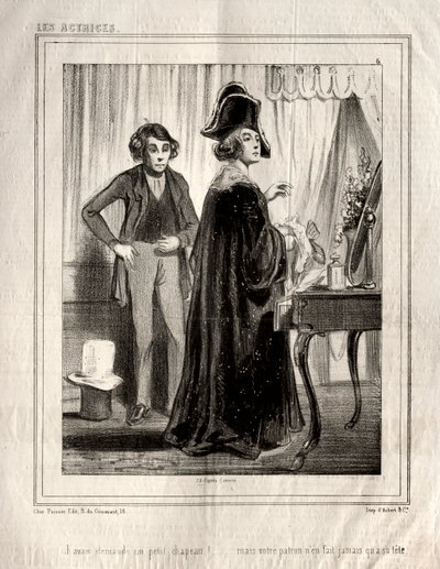 Les Actrices: Javais demandé un petit chapeau!, 1843 von Paul Gavarni