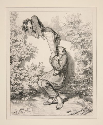 Herr Hyppolite (sic), der seit sechs Monaten die Mitbenutzung einer Mauer missbrauchte... von Paul Gavarni