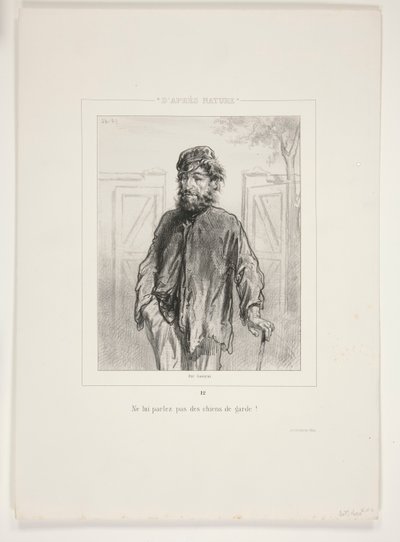 Ne luis parlez pas des chiens de garde! von Paul Gavarni