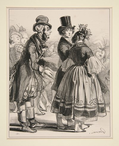 Nr. 6 - Der Karneval - Prete un peu la voleuse... von Paul Gavarni