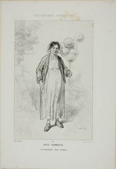 Pariser Physiognomien: Kleiner Handel. Das Wechselgeld eines Ballons. von Paul Gavarni