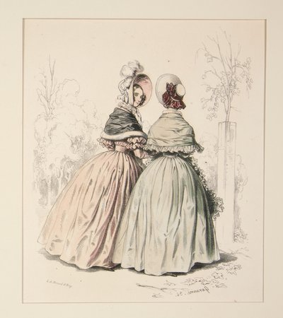 Kleid aus irischer Popeline und satinierter Levantine... von Paul Gavarni