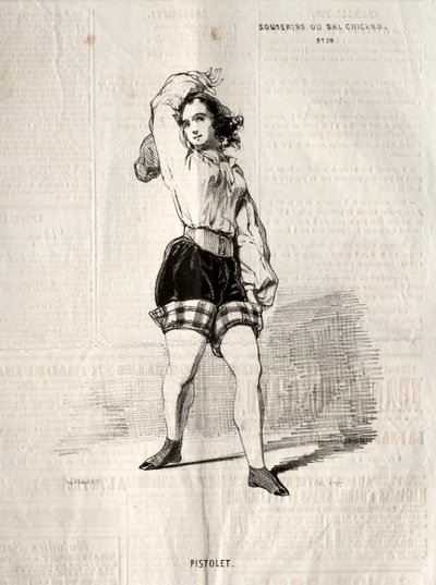 Souvenirs du Bal Chicard: Pistolet, 1843 von Paul Gavarni