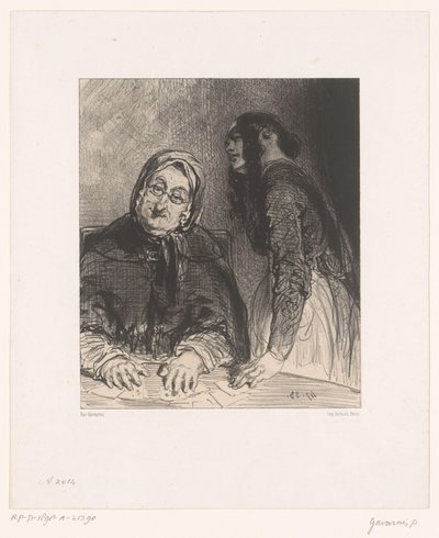 Wahrsagerin mit Karten von Paul Gavarni