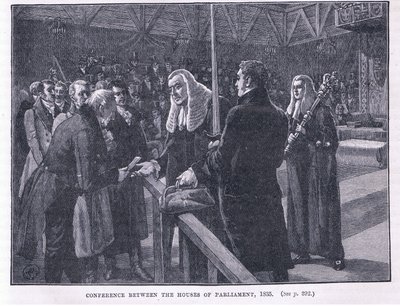 Konferenz zwischen den Häusern des Parlaments AD 1835 von Paul Hardy