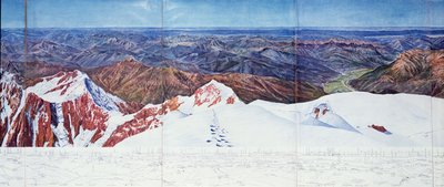 Panoramablick auf den Gipfel des Pelvoux im Massif des Ecrins, Französische Alpen von Paul Helbronner