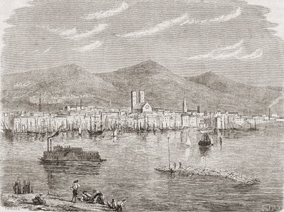 Montreal in den 1860er Jahren, graviert von Auguste Trichon (geb. 1814) von Paul Huet