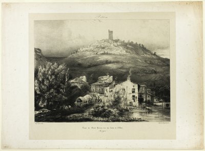 Der Turm von Mont-Perrou, gesehen vom Ufer der Allier (Auvergne) von Paul Huet