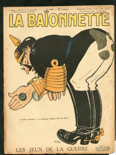 Titelbild von „La Baionnette“, Satirisch in Farben von Paul Iribe