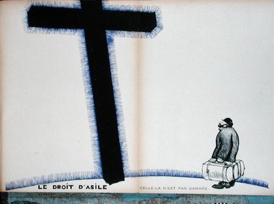 Das christliche Kreuz und das Recht auf Asyl, Illustration aus 